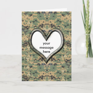 Cartes Pour Fêtes Annuelles Coeur Camouflage - Saint-Valentin