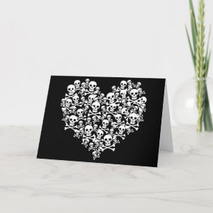 Cartes Pour Fêtes Annuelles Coeur crâne