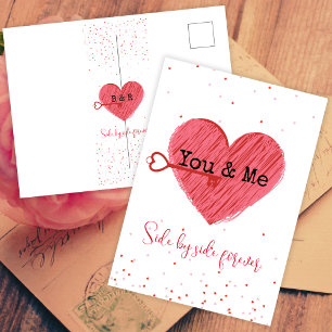 Cartes Pour Fêtes Annuelles Cœur d'amour rouge mignon vintage rétro Saint-Vale