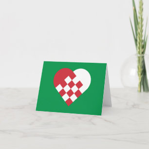 Cartes Pour Fêtes Annuelles Coeur danois blanc rouge