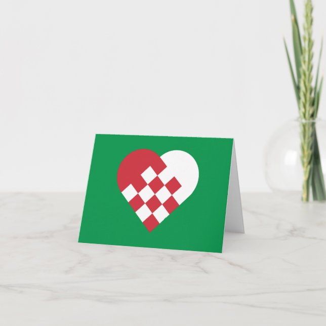 Cartes Pour Fêtes Annuelles Coeur danois blanc rouge (Devant)