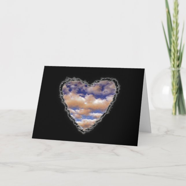 Cartes Pour Fêtes Annuelles Coeur dans les nuages Saint Valentin Amour (Devant)