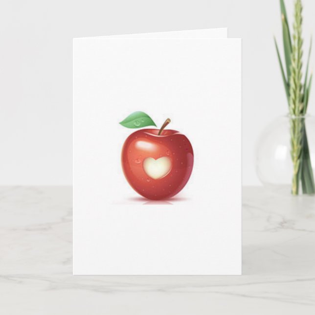 Cartes Pour Fêtes Annuelles Coeur d'Apple (Devant)
