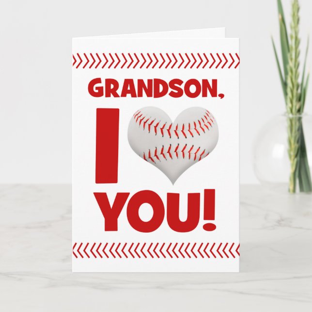Cartes Pour Fêtes Annuelles Coeur de baseball Heureuse Sainte-Valentin Grandso (Devant)