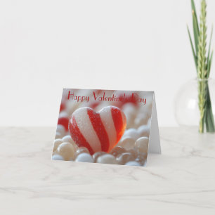 Cartes Pour Fêtes Annuelles Cœur de bonbon rouge et blanc pour la Saint-Valent
