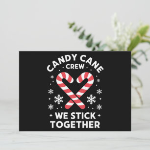 Cartes Pour Fêtes Annuelles Cœur de Canne à Sucre de Noël On reste ensemble