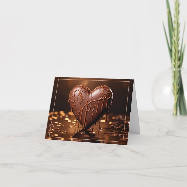 Cartes Pour Fêtes Annuelles Cœur de chocolat intense pour la Saint-Valentin (Devant)
