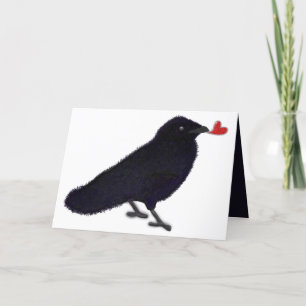 Cartes Pour Fêtes Annuelles Cœur de corbeau brillant charmant