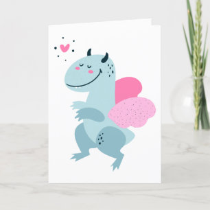 Cartes Pour Fêtes Annuelles Cœur de dragon mignon Saint-Valentin personnalisé