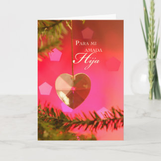 Cartes Pour Fêtes Annuelles Coeur de fille sur arbre, Noël espagnol