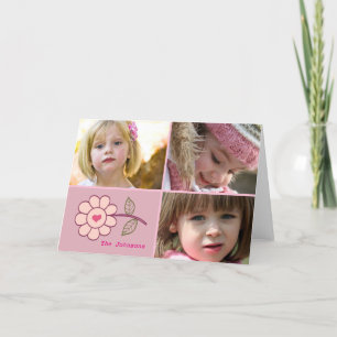 Cartes Pour Fêtes Annuelles coeur de fleurs