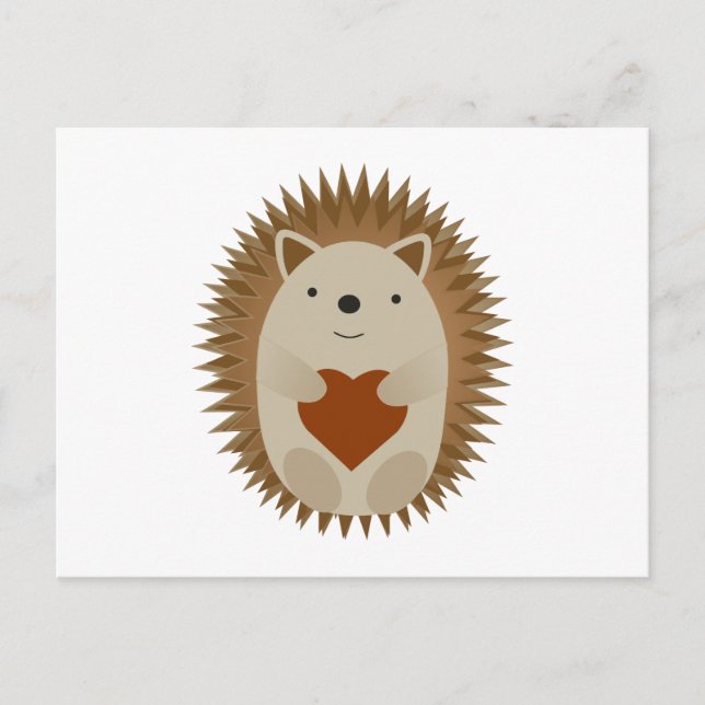 Cartes Pour Fêtes Annuelles Coeur de hérisson (Devant)