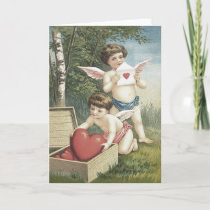 Cartes Pour Fêtes Annuelles Coeur de la boîte d'ange de Cherub Cupid Valentine