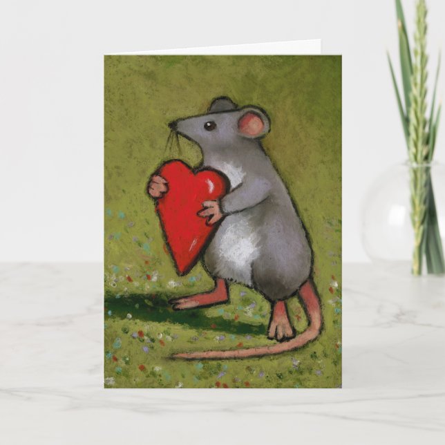 Cartes Pour Fêtes Annuelles Coeur de la souris : Valentines : Art original (Devant)