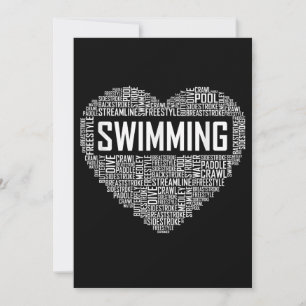 Cartes Pour Fêtes Annuelles Coeur de natation Entraîneur nageur Cadeau nageur