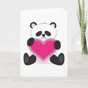 Cartes Pour Fêtes Annuelles Coeur de panda