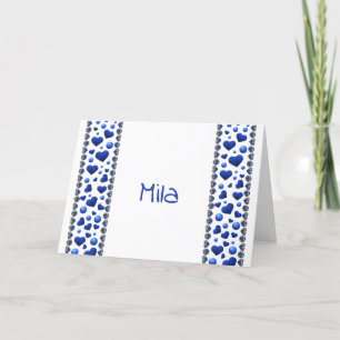 Cartes Pour Fêtes Annuelles Coeur de parties scintillant bleu personnalisé