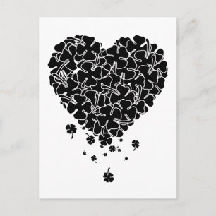 Cartes Pour Fêtes Annuelles Coeur de trèfle noir