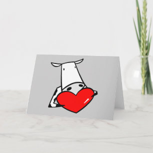 Cartes Pour Fêtes Annuelles Coeur de vache Valentine I Love Cows