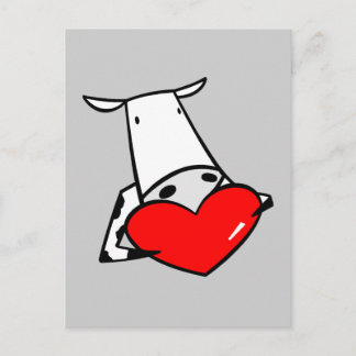 Cartes Pour Fêtes Annuelles Coeur de vache Valentine I Love Cows