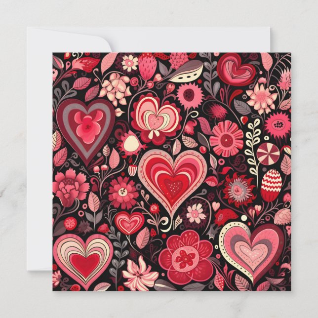 Cartes Pour Fêtes Annuelles cœur décoratif de la Saint-Valentin (Devant)