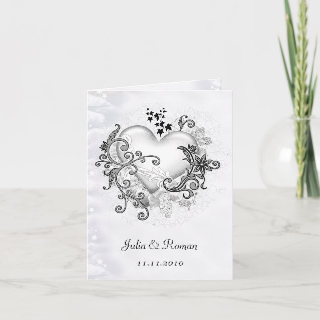 Cartes Pour Fêtes Annuelles Cœur Décoratif (personnalisable) Mariage (Devant)