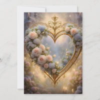 Coeur d'or victorien avec rose, vintage