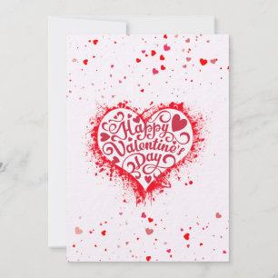 Cartes Pour Fêtes Annuelles Cœur Éclaboussé Joyeuse Saint-Valentin