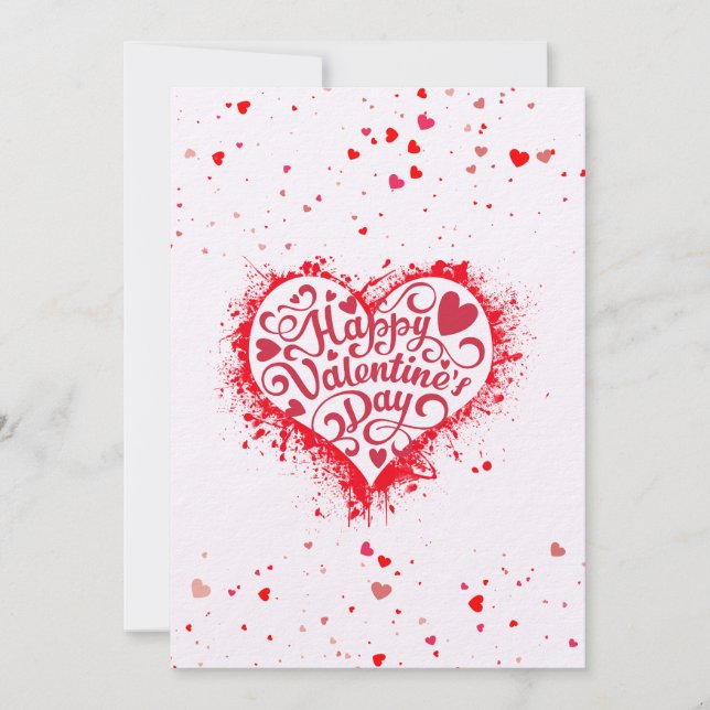Cartes Pour Fêtes Annuelles Cœur Éclaboussé Joyeuse Saint-Valentin (Devant)