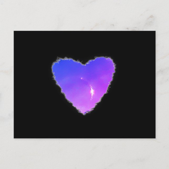 Cartes Pour Fêtes Annuelles Coeur éclipsé dans les nuages Saint Valentin Amour (Devant)