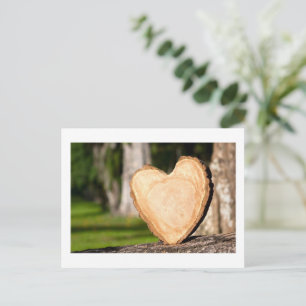 Cartes Pour Fêtes Annuelles coeur en bois