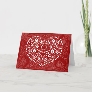 Cartes Pour Fêtes Annuelles Coeur en filigrane