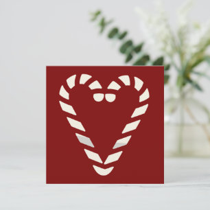Cartes Pour Fêtes Annuelles Cœur en forme de canne à sucre Joyeux Noël 