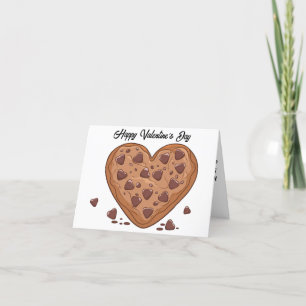 Cartes Pour Fêtes Annuelles Coeur en forme de chocolat puce cookie valentines