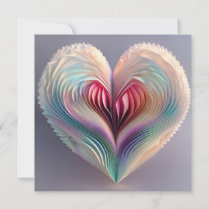 Cartes Pour Fêtes Annuelles Cœur en origami