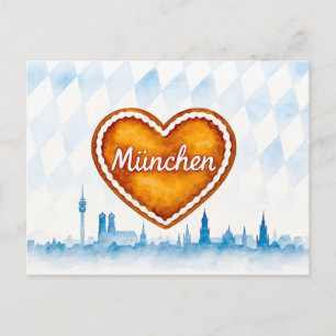 Cartes Pour Fêtes Annuelles Cœur en pain d'épices dans le style aquarelle et s