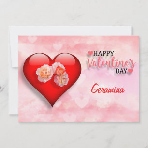 Cartes Pour Fêtes Annuelles Cœur et fleurs pour quelqu'un de spécial