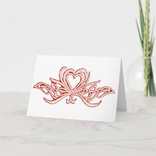 Cartes Pour Fêtes Annuelles Coeur et noeud celtique Valentine Rouge Blush