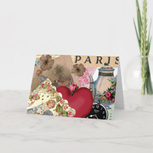 Cartes Pour Fêtes Annuelles Coeur et Paris rouges