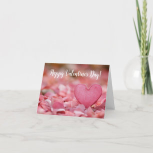 Cartes Pour Fêtes Annuelles Coeur feuille rose Valentine's Greeting
