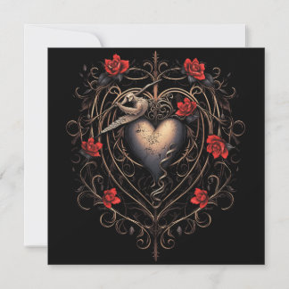 Cartes Pour Fêtes Annuelles Cœur gothique foncé pour la Saint-Valentin