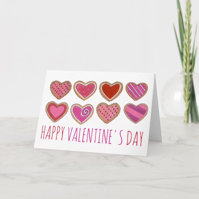 Cartes Pour Fêtes Annuelles Coeur Heureuse Sainte-Valentin Cookie Valentine Ca (Devant)