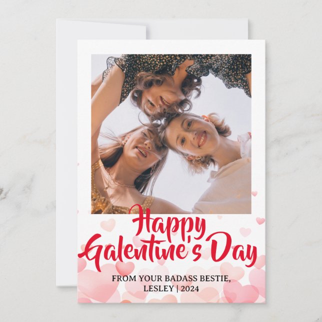 Cartes Pour Fêtes Annuelles Coeur mignon Bonne fête des Galentines Photo (Devant)