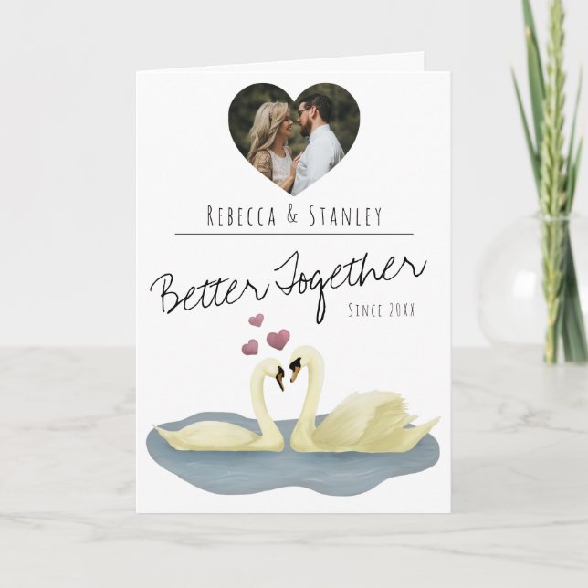 Cartes Pour Fêtes Annuelles Coeur mignon Photo Saint Valentin Anniversaire des (Devant)