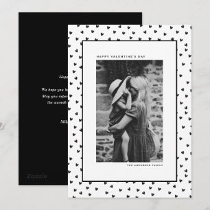 Cartes Pour Fêtes Annuelles Cœur motif noir et blanc pour la Saint-Valentin
