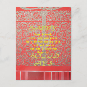 Cartes Pour Fêtes Annuelles Cœur Pailleté Rouge & Or : Joyeux Noël Luxueux