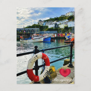 Cartes Pour Fêtes Annuelles Coeur personnalisé Mevagissey Harbour Lifebuoy Cor