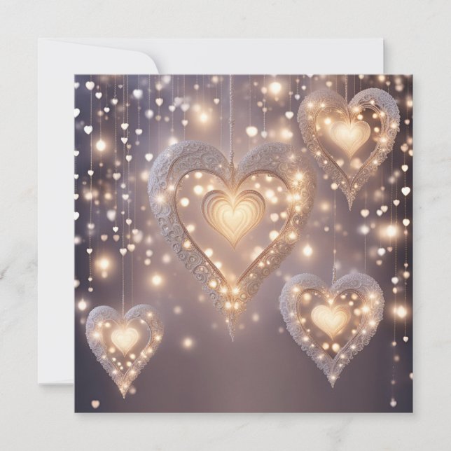 Cartes Pour Fêtes Annuelles Coeur Rempli De Lumière (Devant)