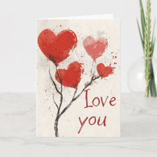 Cartes Pour Fêtes Annuelles Cœur romantique je t'aime