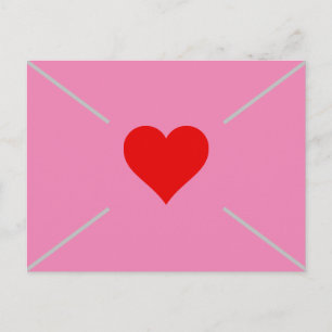 Cartes Pour Fêtes Annuelles Coeur rose mignon Valentines Enveloppe de la Journ